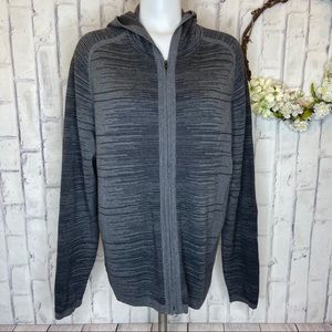 Zella Heather space gray front zip cardigan hoodie